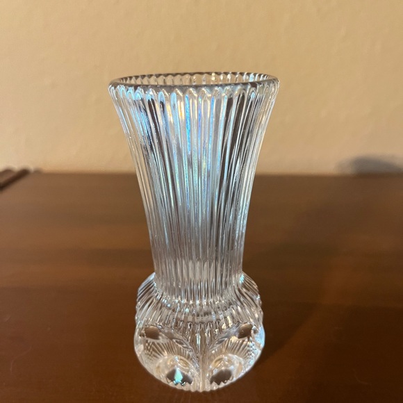 Fostoria Other - Vintage Fostoria Crystal "Melissa" Ribbed Bud Vase Thumb Imprint Base